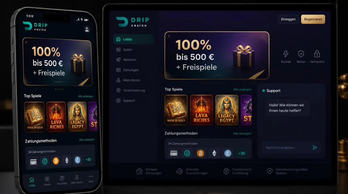 Casino-App mit Willkommensbonus, Freispielen und Auswahl aus Karten- sowie Krypto-Zahlungsarten